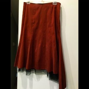 Raw silk skirt